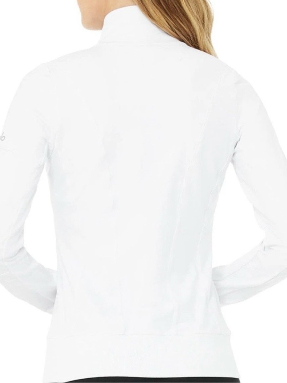 Alo Yoga White Contour Full Zip Jacket XS Thumbhole Athletic Track Jacket - Picture 3 of 12